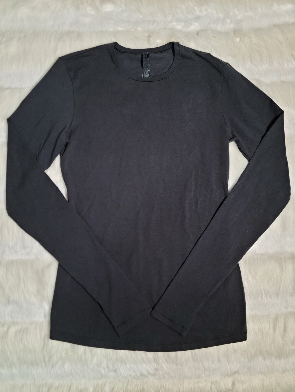 SKIMS Maternity Cotton Jersey Long Sleeve T-Shirt Black Soot Women Medium NEW